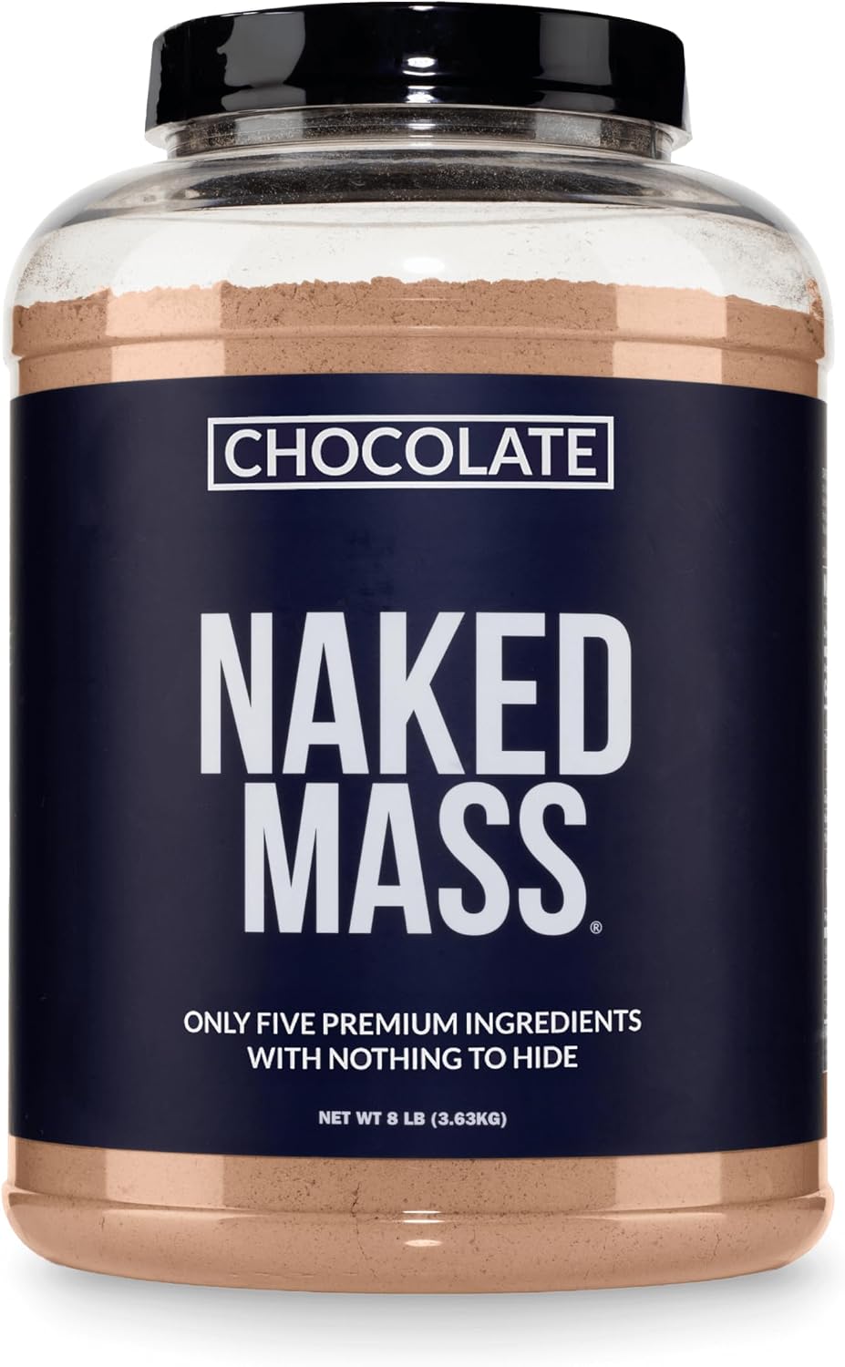 گینر افزایش وزن Naked Mass، 8 پوند، 11 سروینگ، طعم شکلاتی
