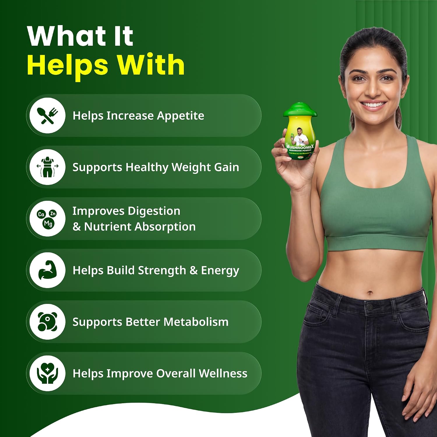 مکمل افزایش اشتها و وزن Mushroomex، 100 گرم