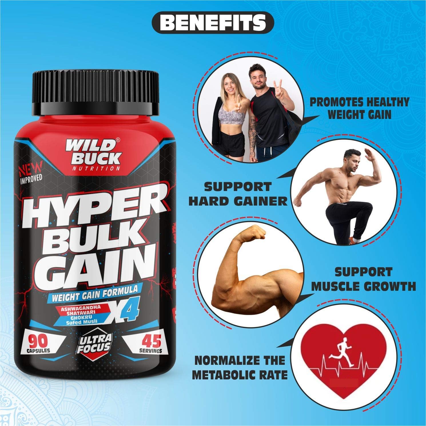 مکمل افزایش اشتها و وزن Wild Buck، 90 کپسول