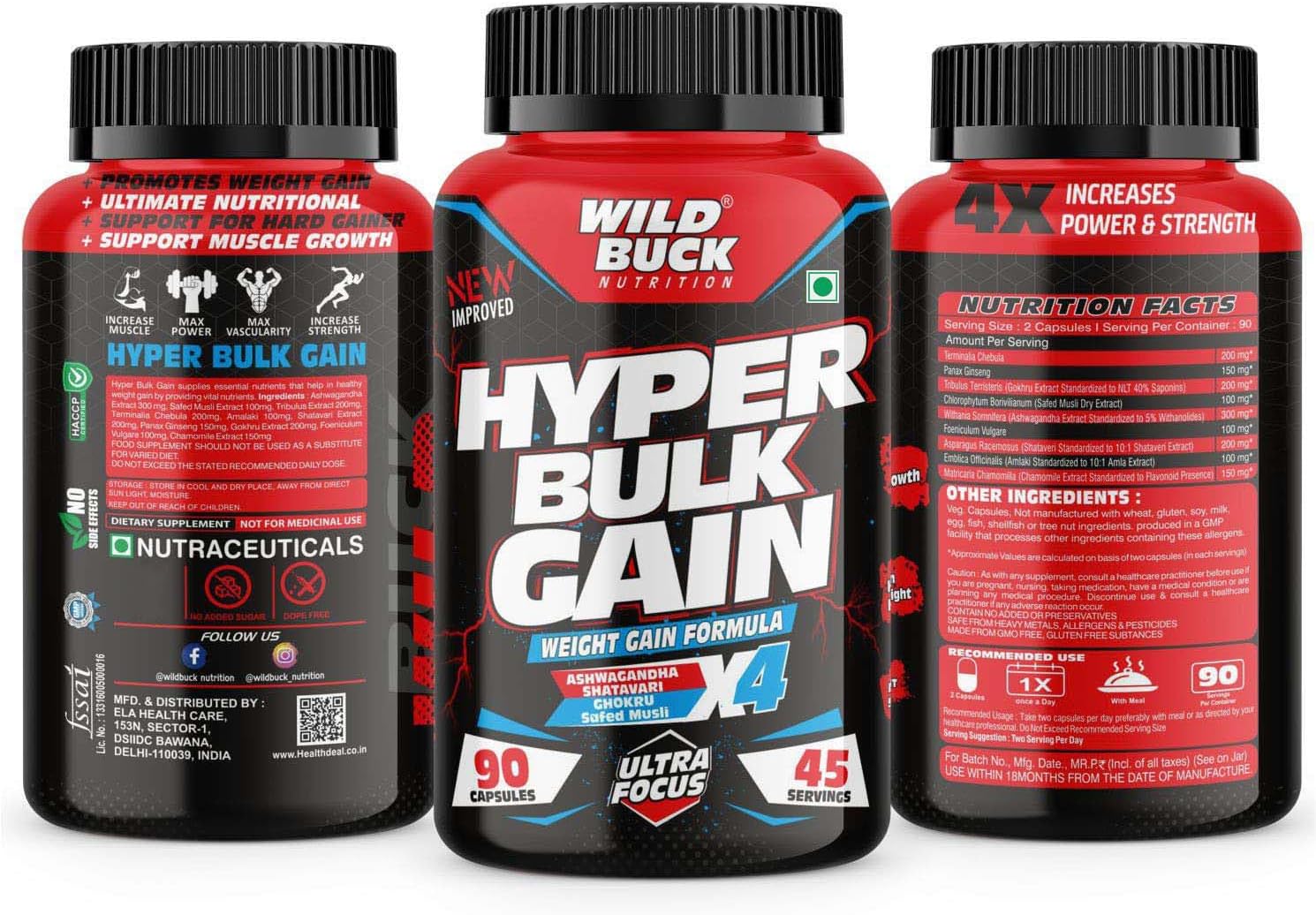 مکمل افزایش اشتها و وزن Wild Buck، 90 کپسول