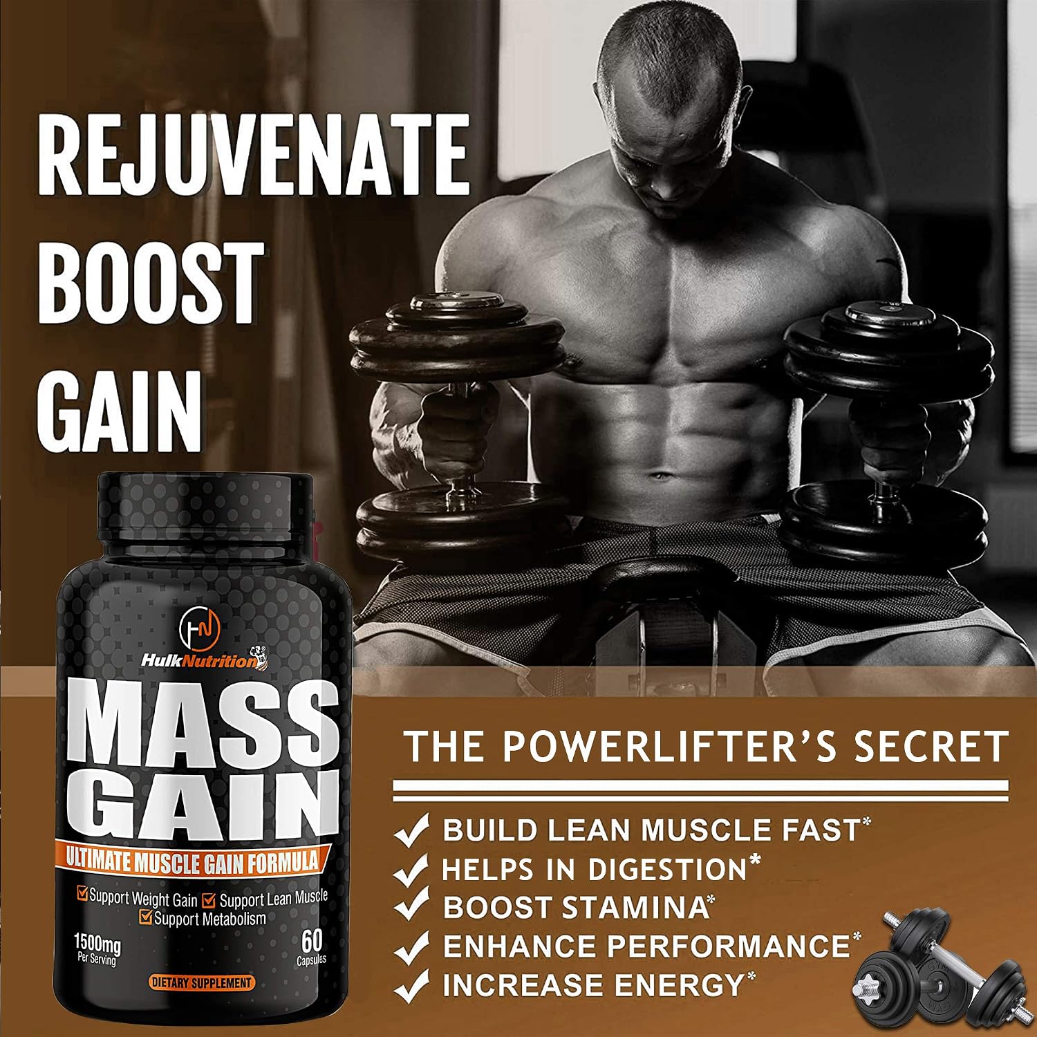 مکمل افزایش اشتها و وزن Hulknutrition، 60 کپسول