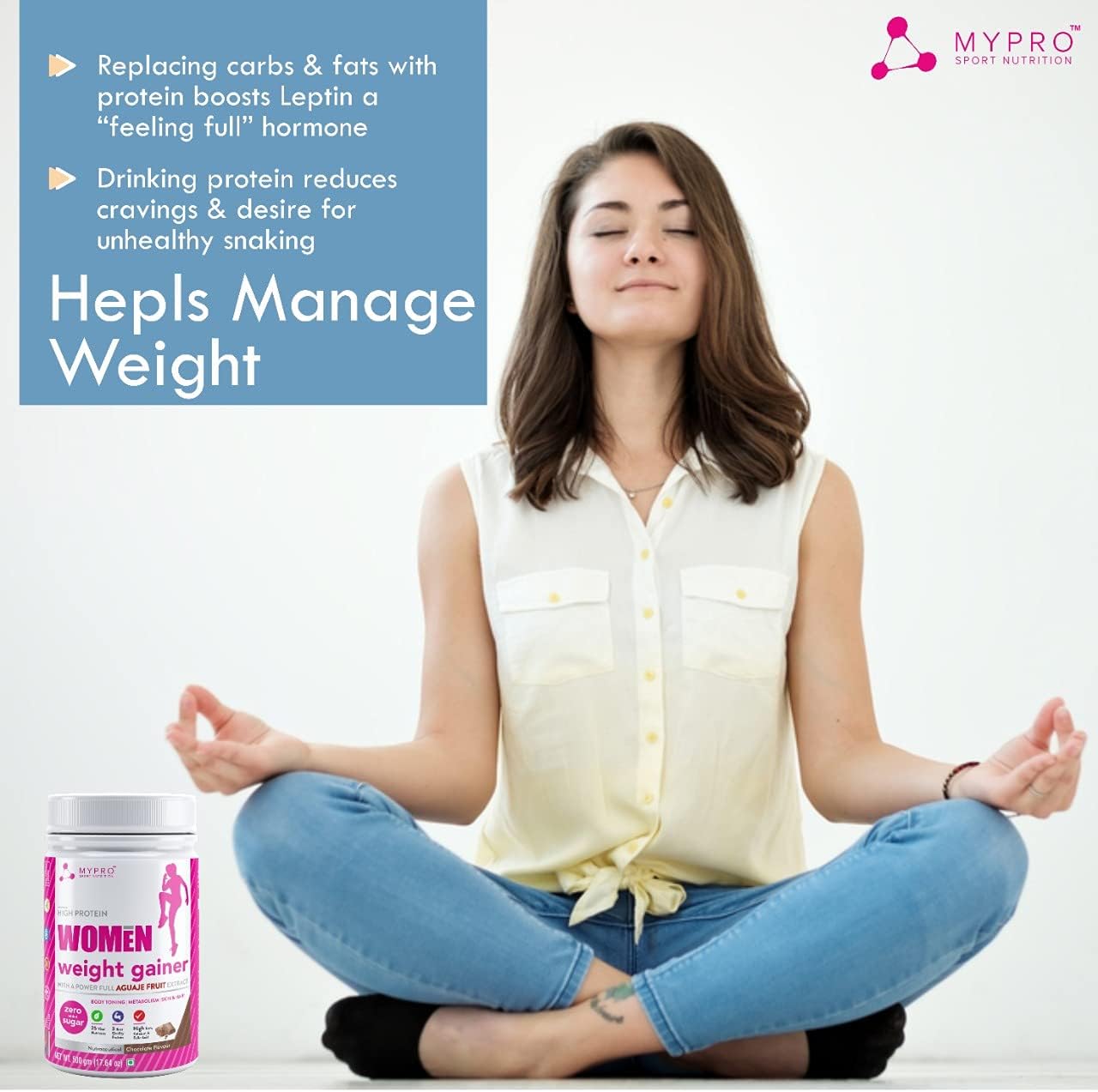 گینر افزایش وزن Mypro Sport Nutrition، 500 گرم، طعم شکلاتی