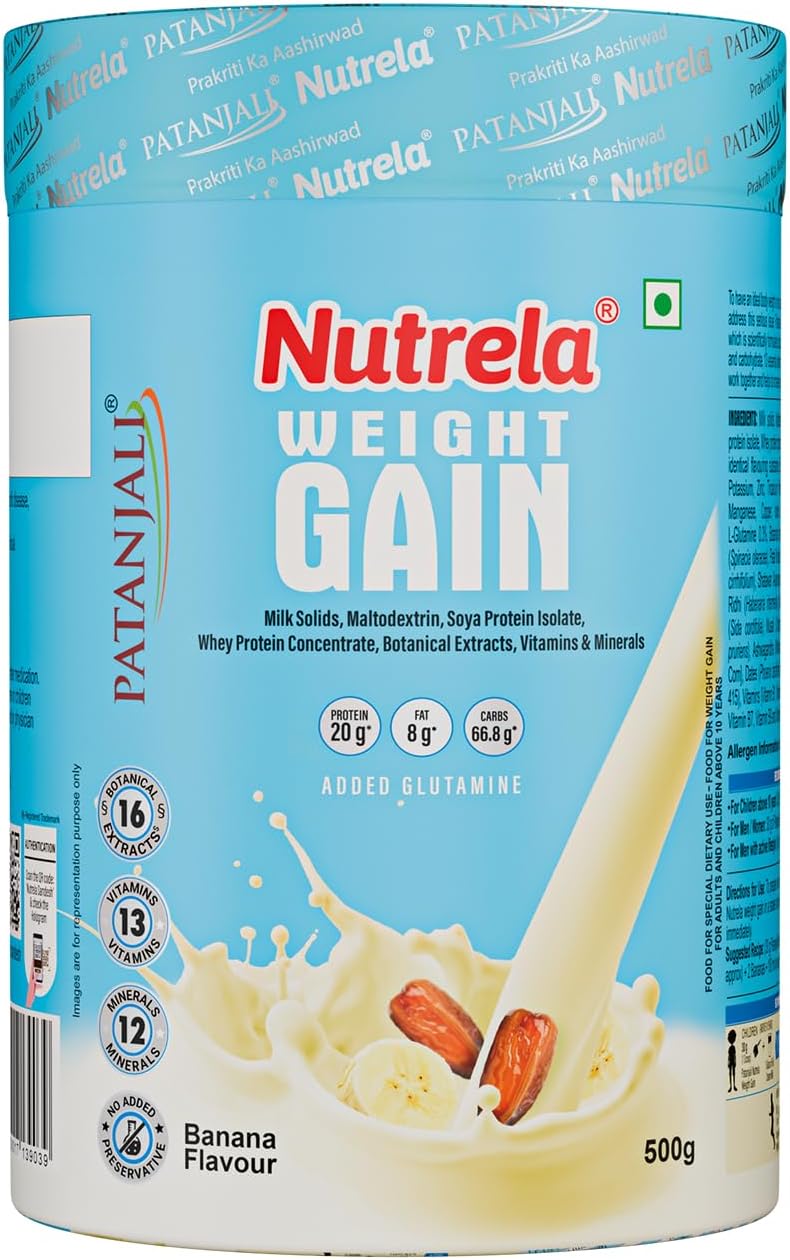 گینر افزایش وزن Nutrela، 500 گرم، طعم موز