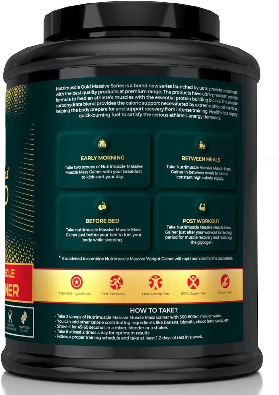 گینر افزایش وزن Nutrimuscle Massive Gold، 7 پوند