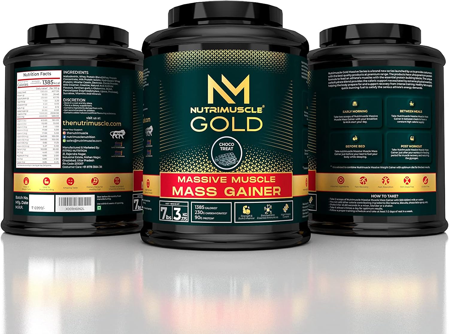 گینر افزایش وزن Nutrimuscle Massive Gold، 7 پوند