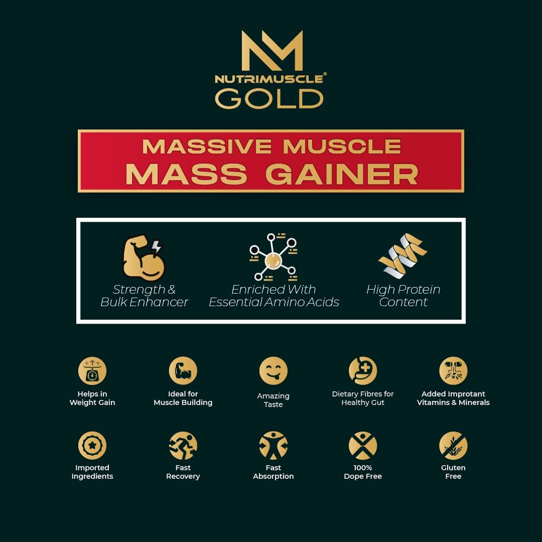 گینر افزایش وزن Nutrimuscle Massive Gold، 7 پوند