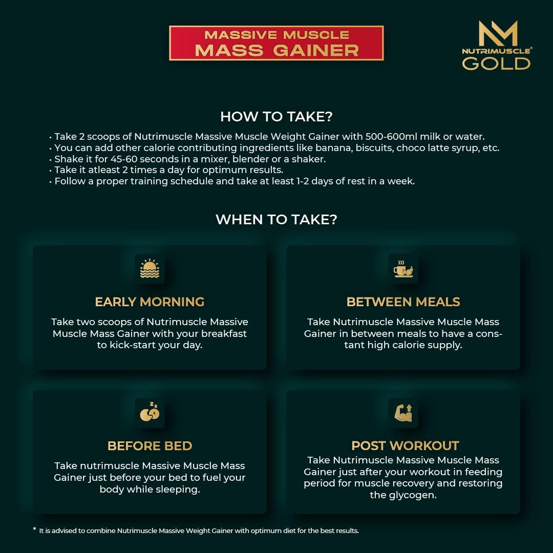 گینر افزایش وزن Nutrimuscle Massive Gold، 7 پوند