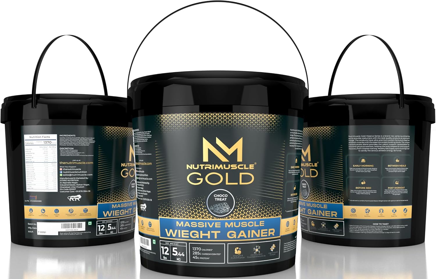 گینر افزایش وزن NUTRIMUSCLE MASSIVE GOLD، 12 پوند