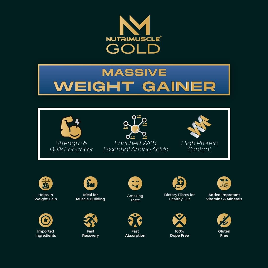 گینر افزایش وزن NUTRIMUSCLE MASSIVE GOLD، 7 پوند