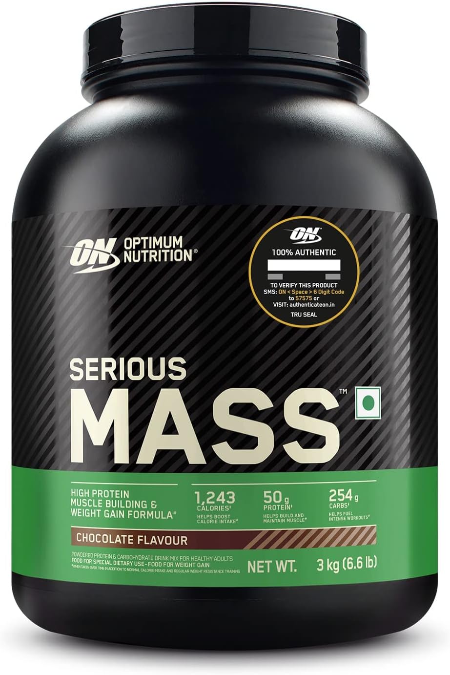 گینر افزایش وزن OPTIMUM NUTRITION (ON) Serious Mass، 3 کیلوگرم، طعم شکلاتی