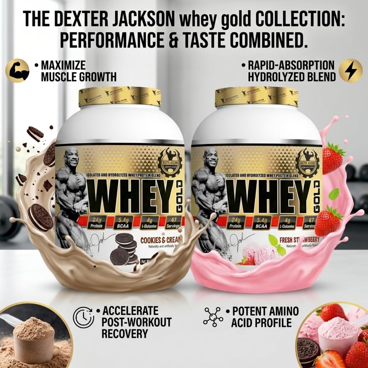 پودر پروتئین وی Dexter Jackson Whey Gold، 5 پوند، طعم شکلات دوبل