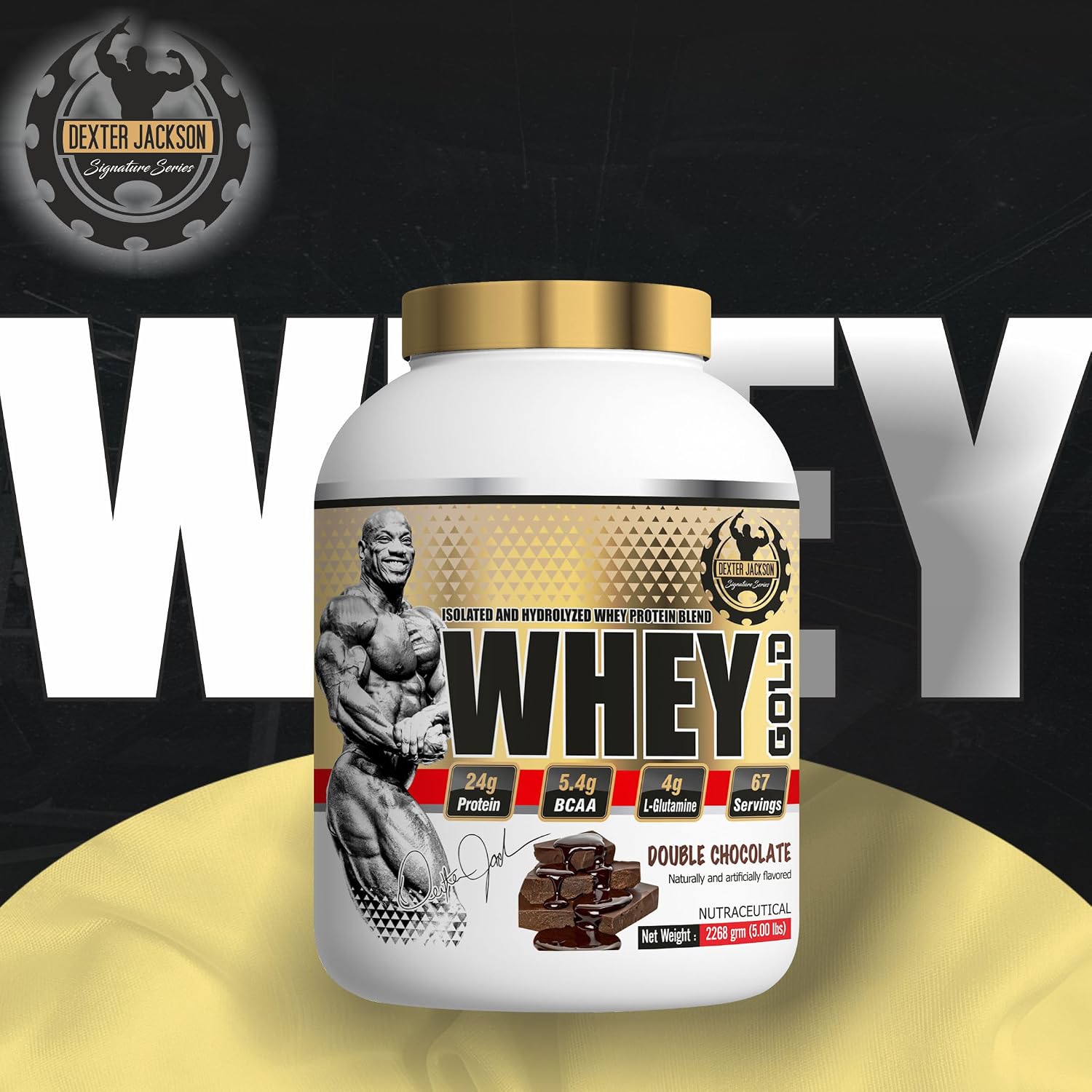 پودر پروتئین وی Dexter Jackson Whey Gold، 5 پوند، طعم شکلات دوبل