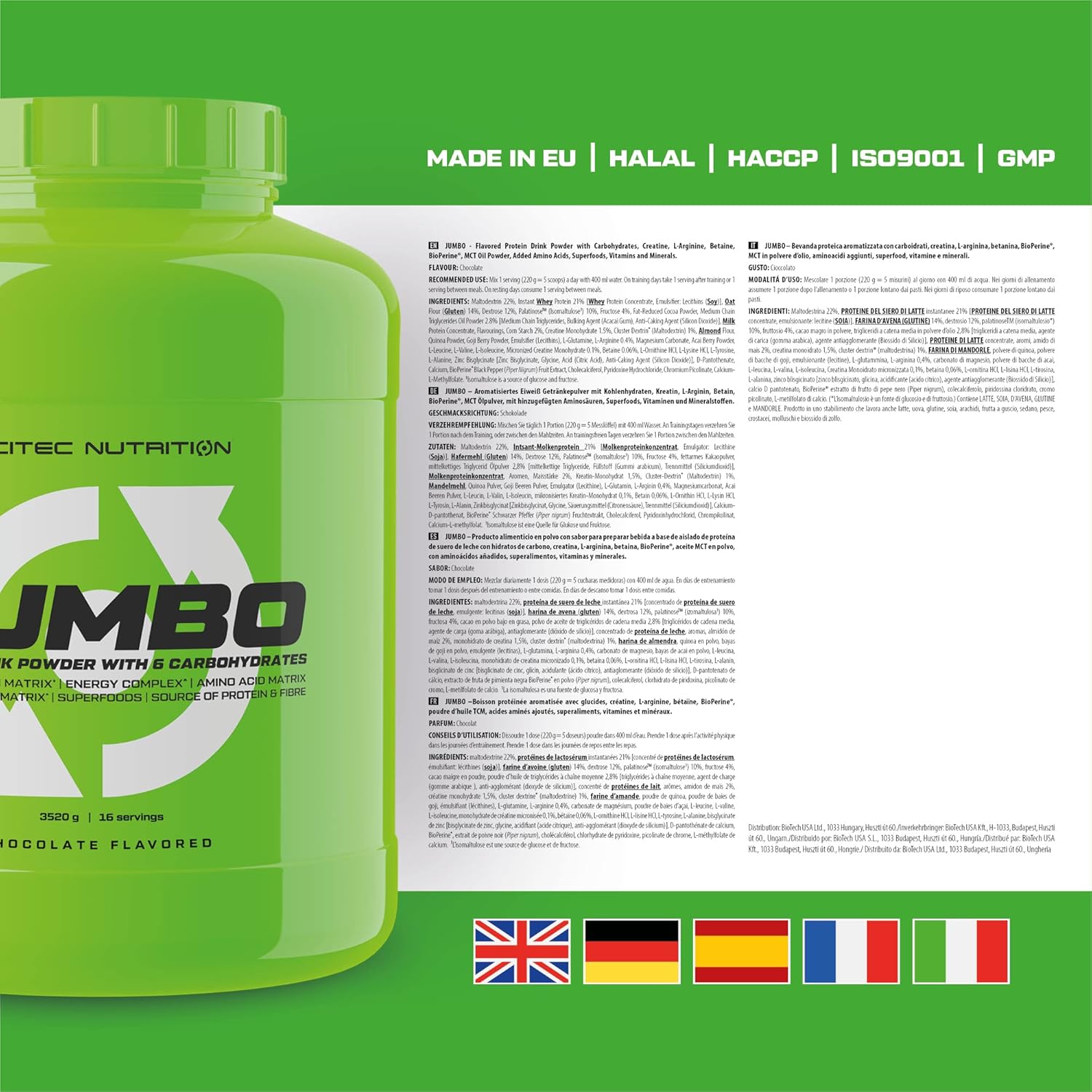 گینر افزایش وزن Scitec Nutrition Jumbo، 3.52 کیلوگرم، طعم شکلاتی
