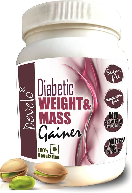 گینر بدون شکر مخصوص افراد دیابتی Develo، 1 کیلوگرم، طعم هل و پسته