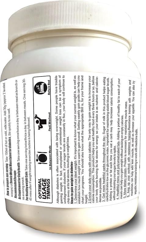 گینر بدون شکر مخصوص افراد دیابتی DEVELO، 1 کیلوگرم، طعم وانیلی