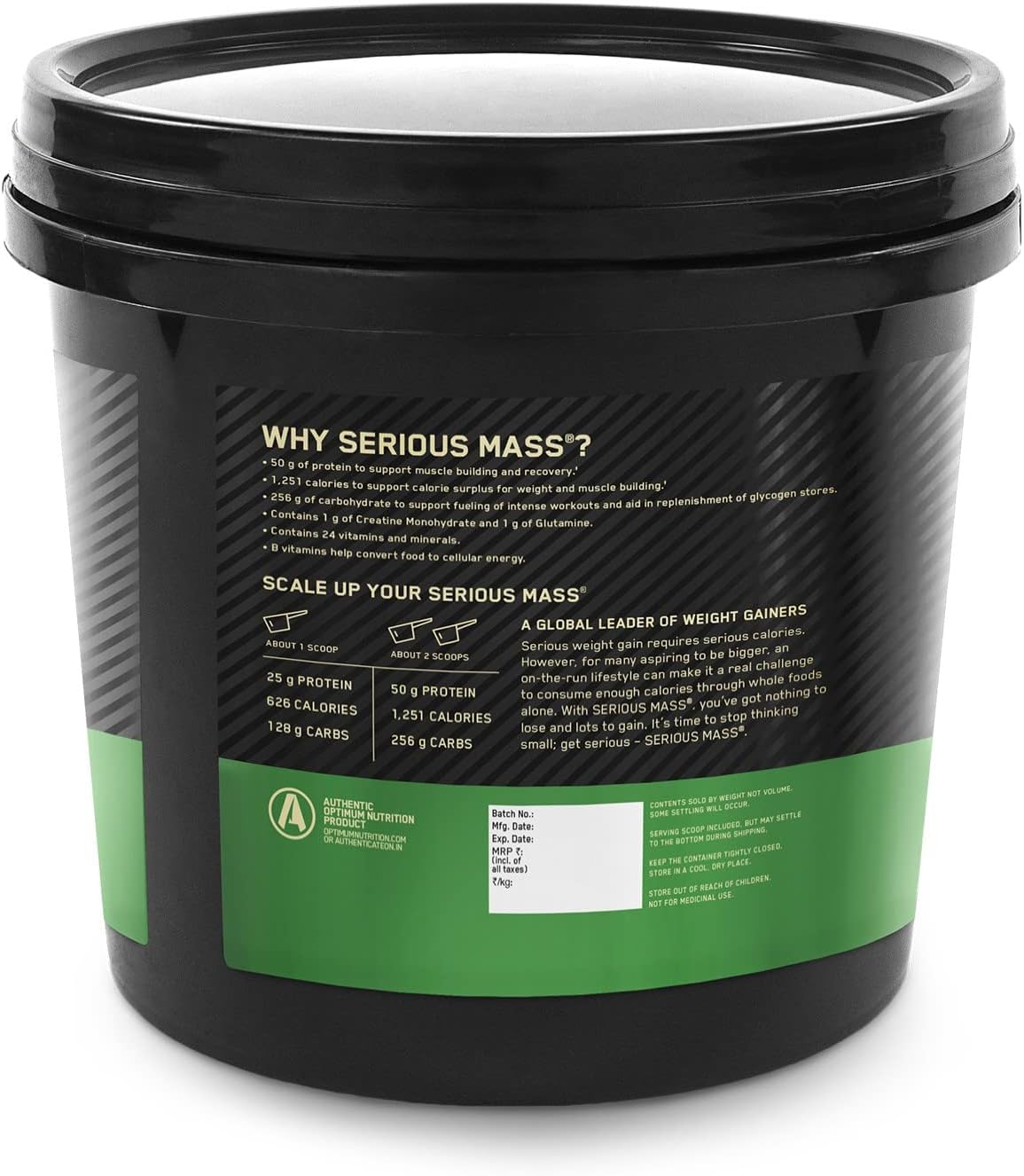 گینر افزایش وزن OPTIMUM NUTRITION (ON) Serious Mass، 5 کیلوگرم، طعم شکلاتی