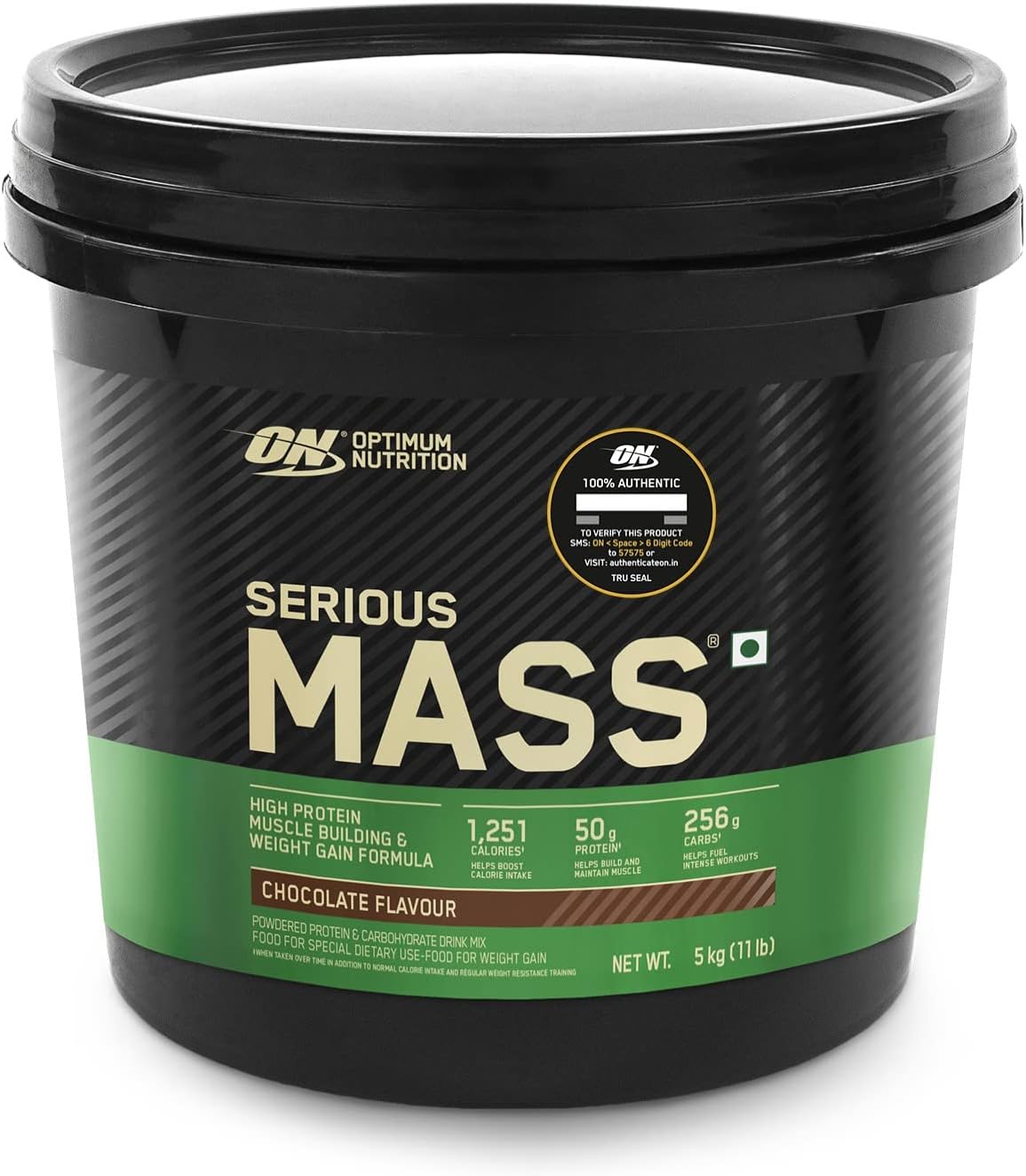 گینر افزایش وزن OPTIMUM NUTRITION (ON) Serious Mass، 5 کیلوگرم، طعم شکلاتی