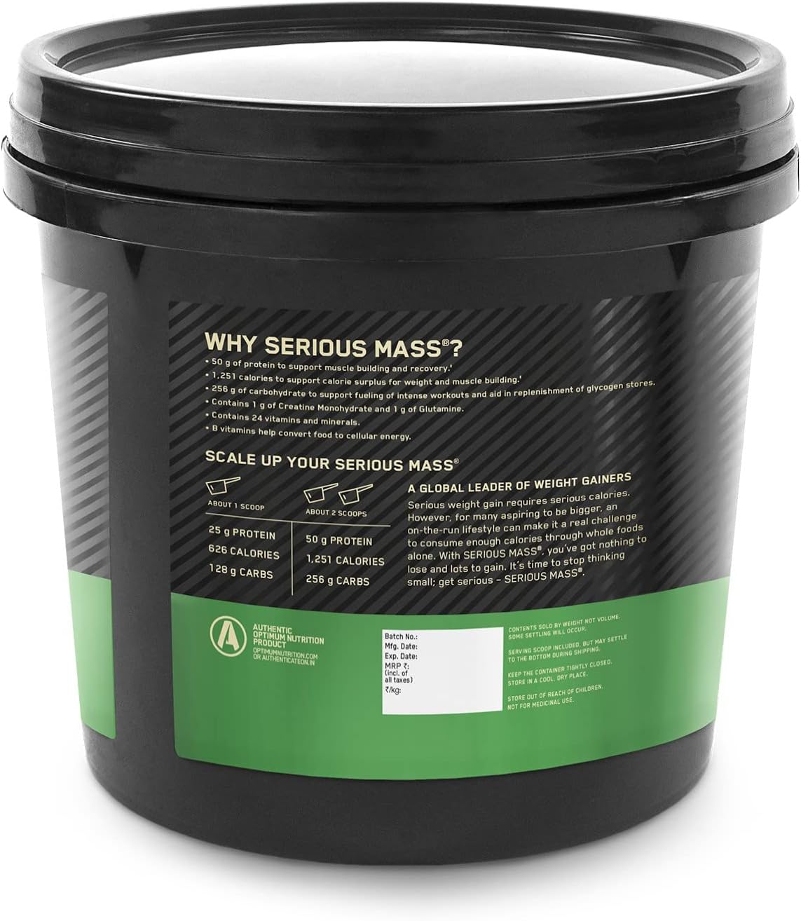 گینر افزایش وزن OPTIMUM NUTRITION (ON) Serious Mass، 5 کیلوگرم، طعم وانیلی