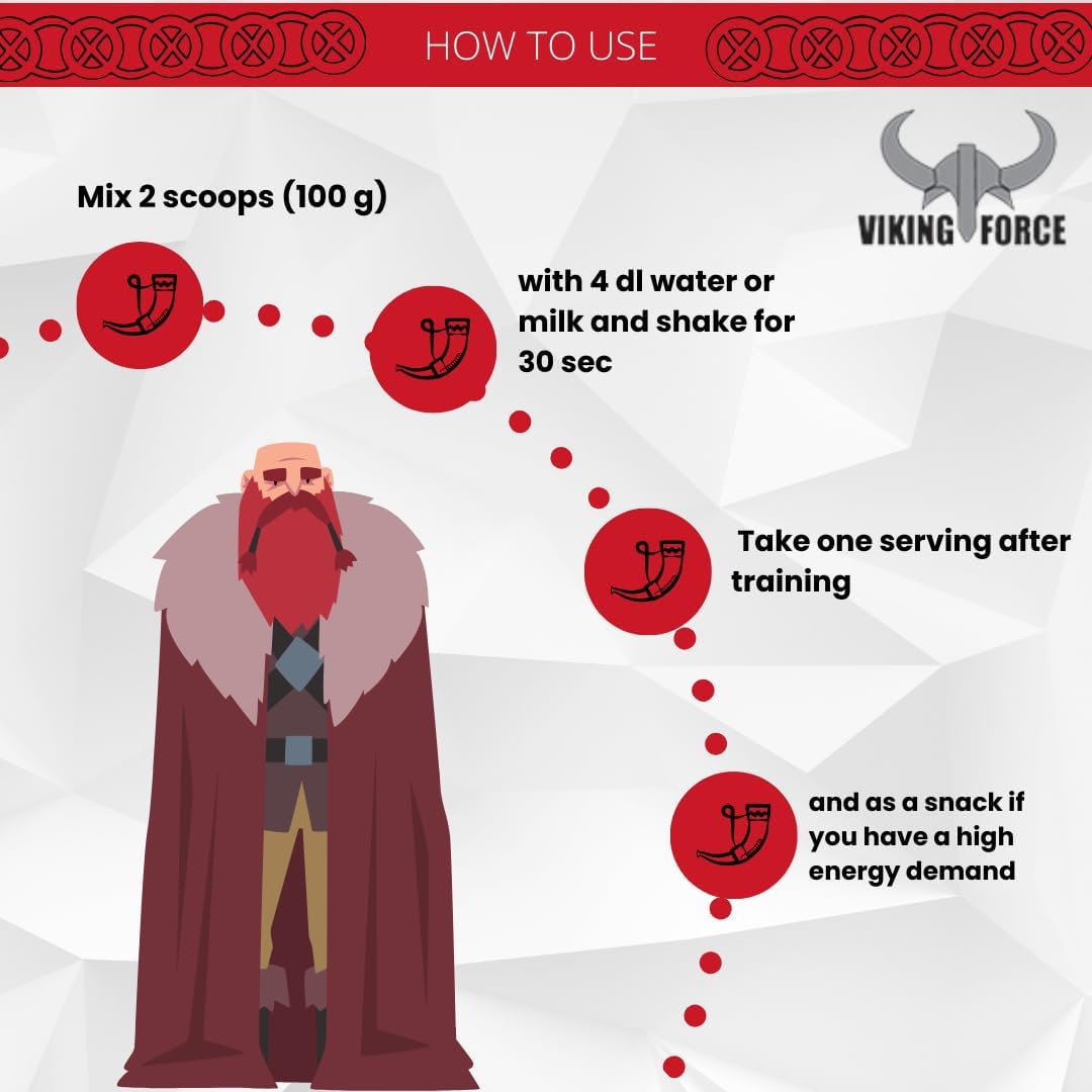 گینر افزایش وزن VIKING FORCE، 6800 گرم، 68 سروینگ، طعم شکلاتی