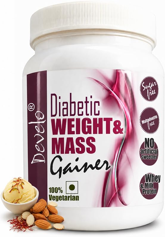 گینر بدون شکر مخصوص افراد دیابتی Develo، 1 کیلوگرم، طعم زعفران و بادام