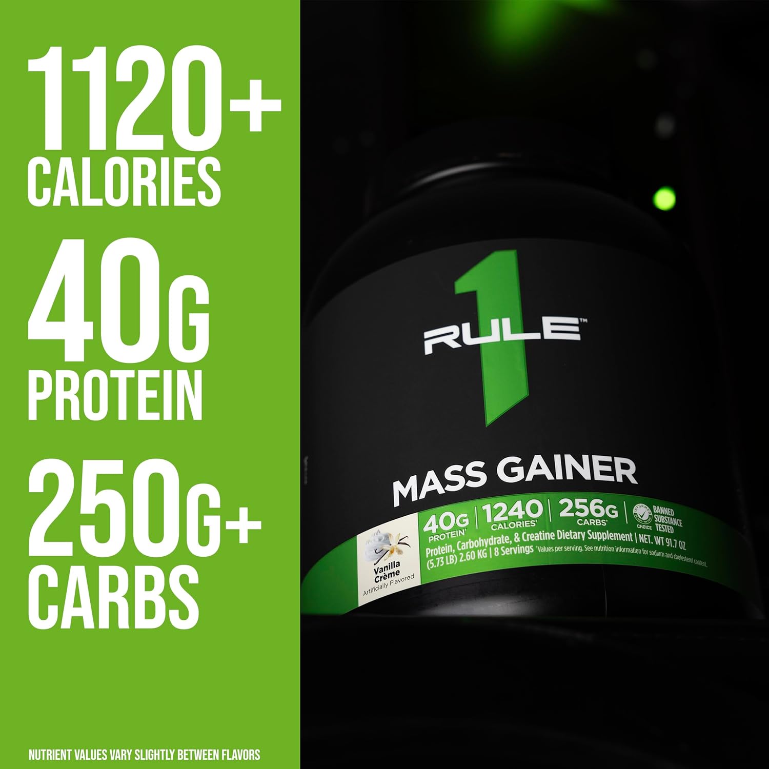 گینر افزایش وزن Rule1، 40 گرم پروتئین، 5.2 کیلوگرم، 16 سروینگ، طعم فاج شکلاتی