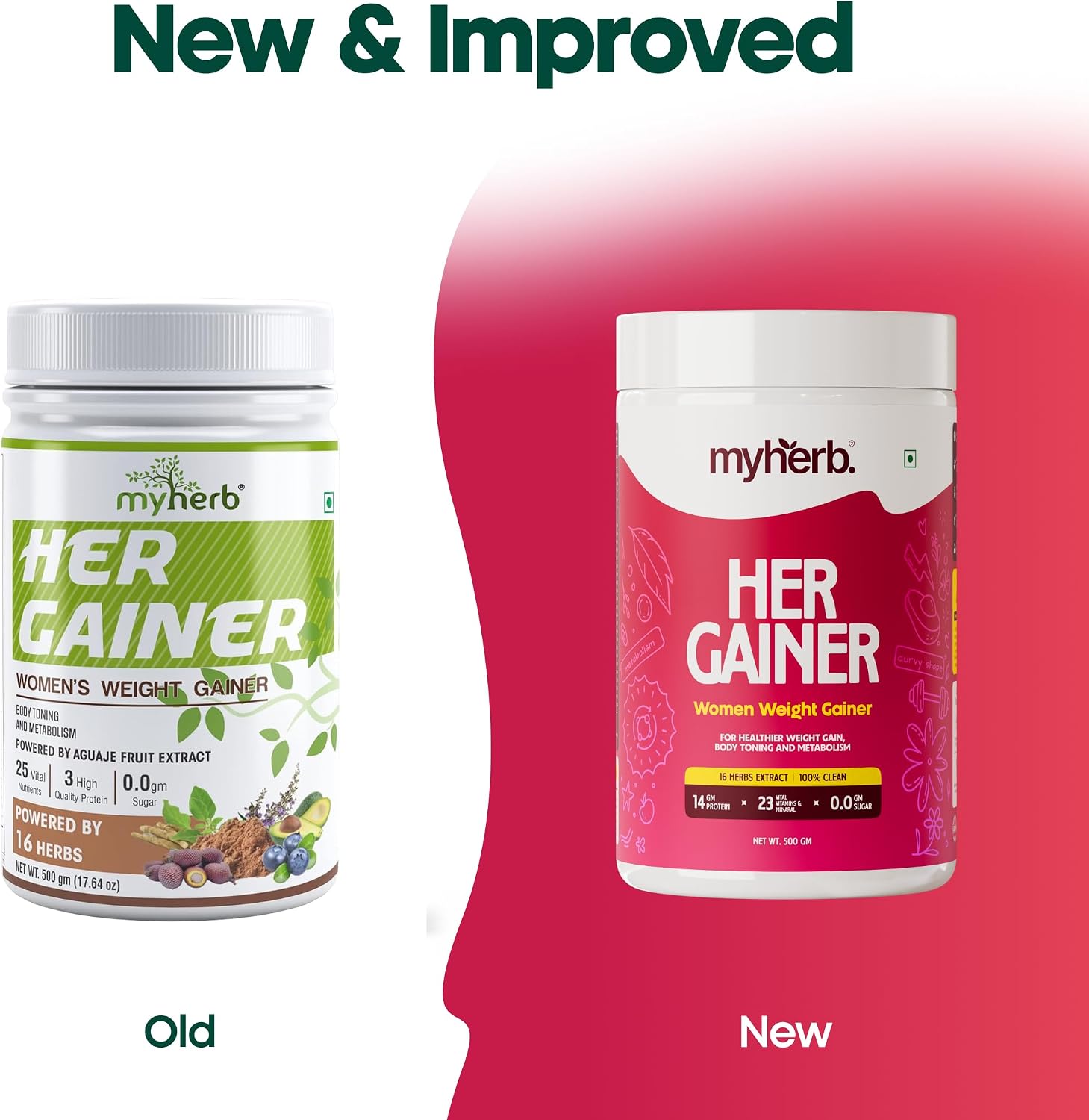 گینر افزایش وزن MYHERB، 500 گرم، طعم شکلاتی