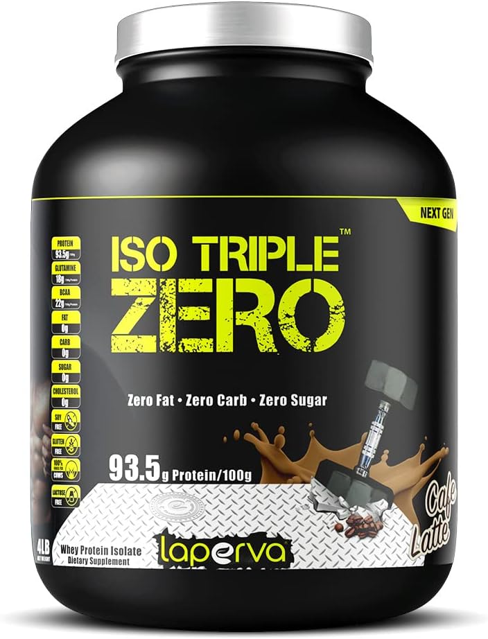 پودر پروتئین وی Laperva ISO Triple Zero، 4 پوند، 72 سروینگ، طعم کافه لاته
