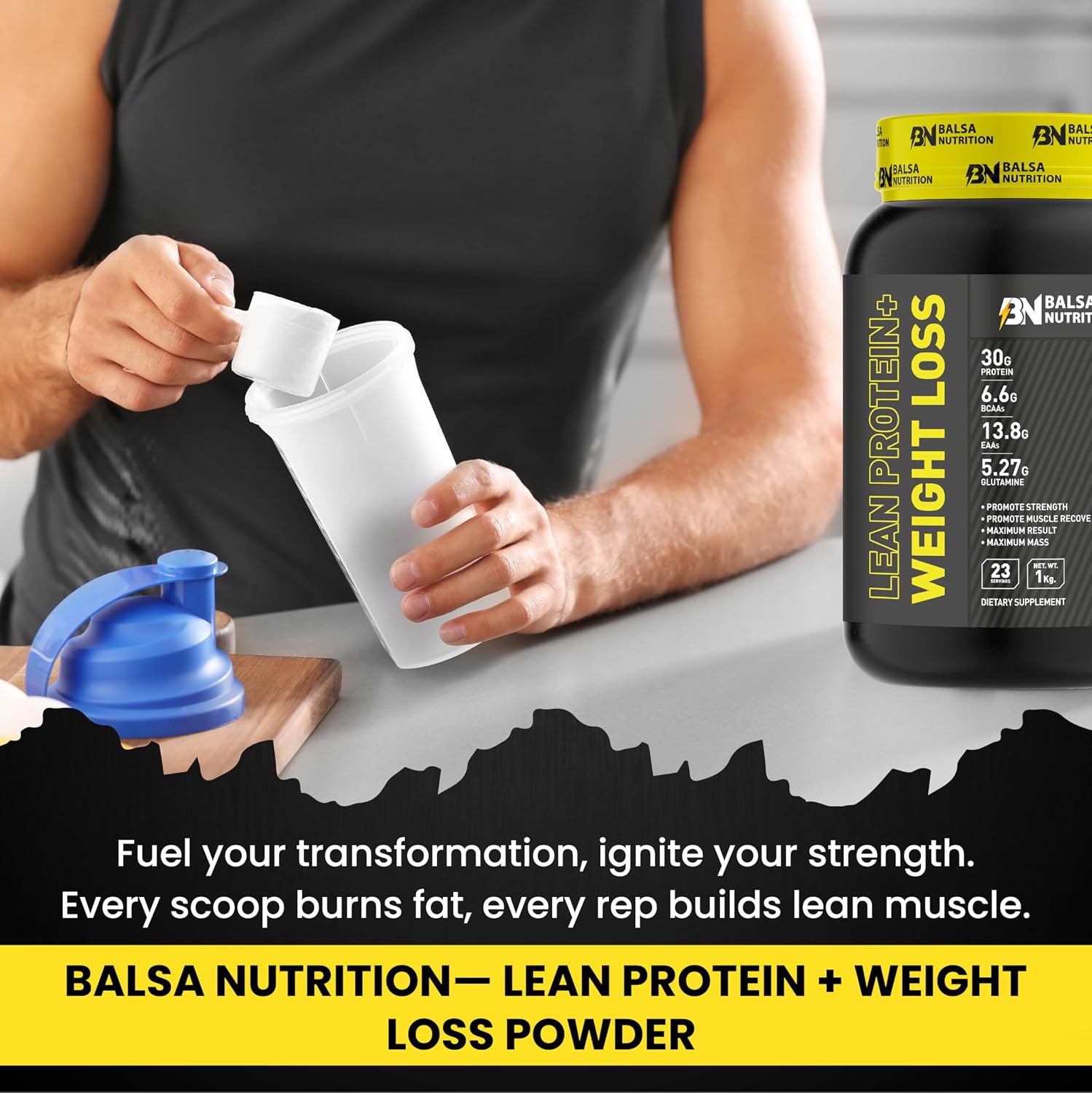 پودر پروتئین وی Balsa Nutrition، 1 کیلوگرم، 23 سروینگ، طعم شکلاتی