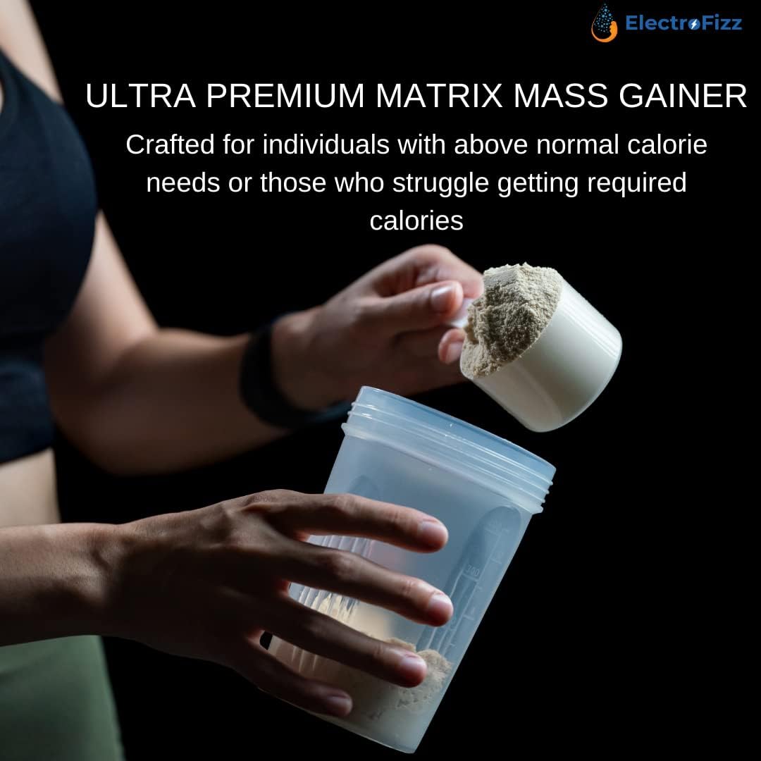 گینر افزایش وزن ElectroFizz Matrix Mass Gainer، 12 گرم پروتئین، 1 کیلوگرم، 30 سروینگ، طعم شکلاتی