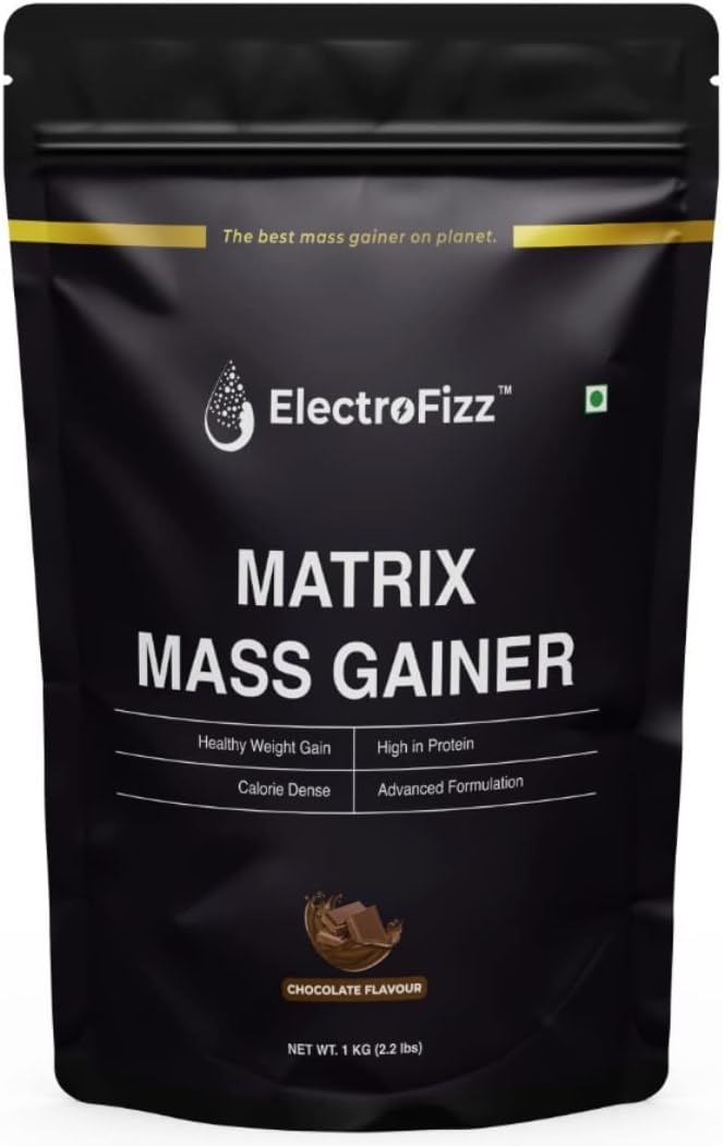 گینر افزایش وزن ElectroFizz Matrix Mass Gainer، 12 گرم پروتئین، 1 کیلوگرم، 30 سروینگ، طعم شکلاتی