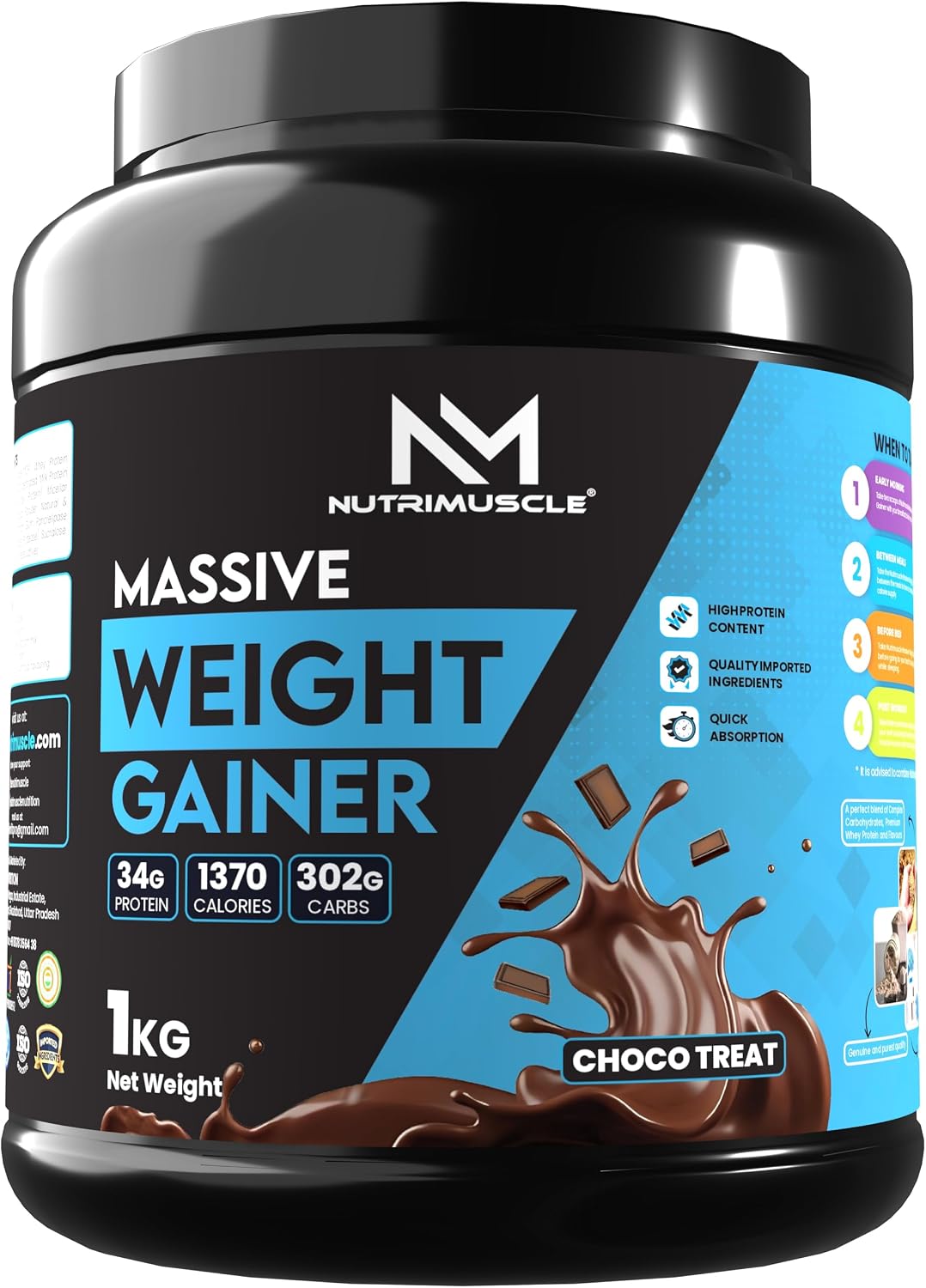 گینر افزایش وزن Nutrimuscle Massive Weight Gainer، 1 کیلوگرم