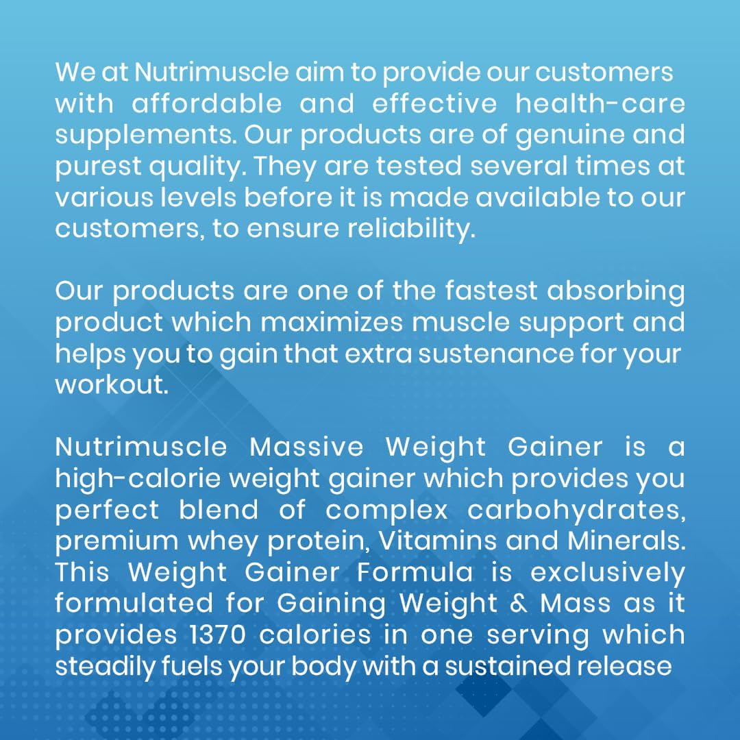 گینر افزایش وزن Nutrimuscle Massive Weight Gainer، 1 کیلوگرم