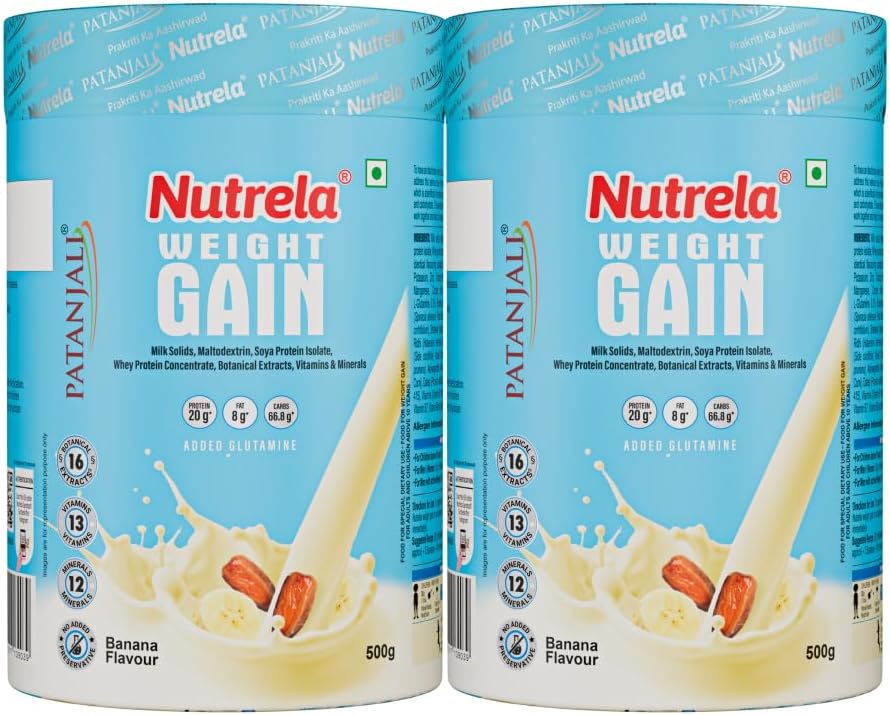 گینر افزایش وزن Nutrela، 500 گرم، طعم موز