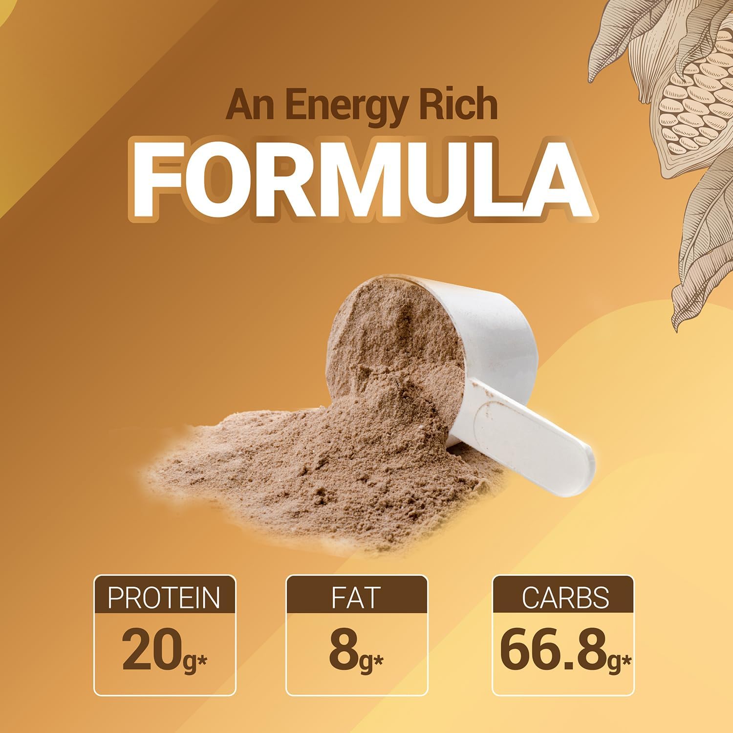 گینر افزایش وزن NUTRELA، 20 گرم پروتئین، 500 گرم، طعم شکلاتی