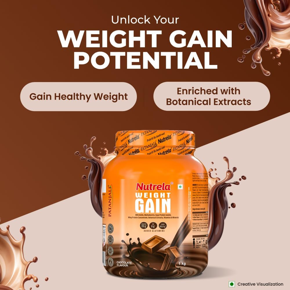 گینر افزایش وزن NUTRELA، 20 گرم پروتئین، 3834 گرم، طعم شکلاتی