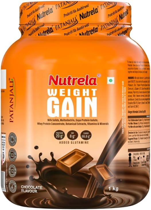 گینر افزایش وزن NUTRELA، 20 گرم پروتئین، 3834 گرم، طعم شکلاتی