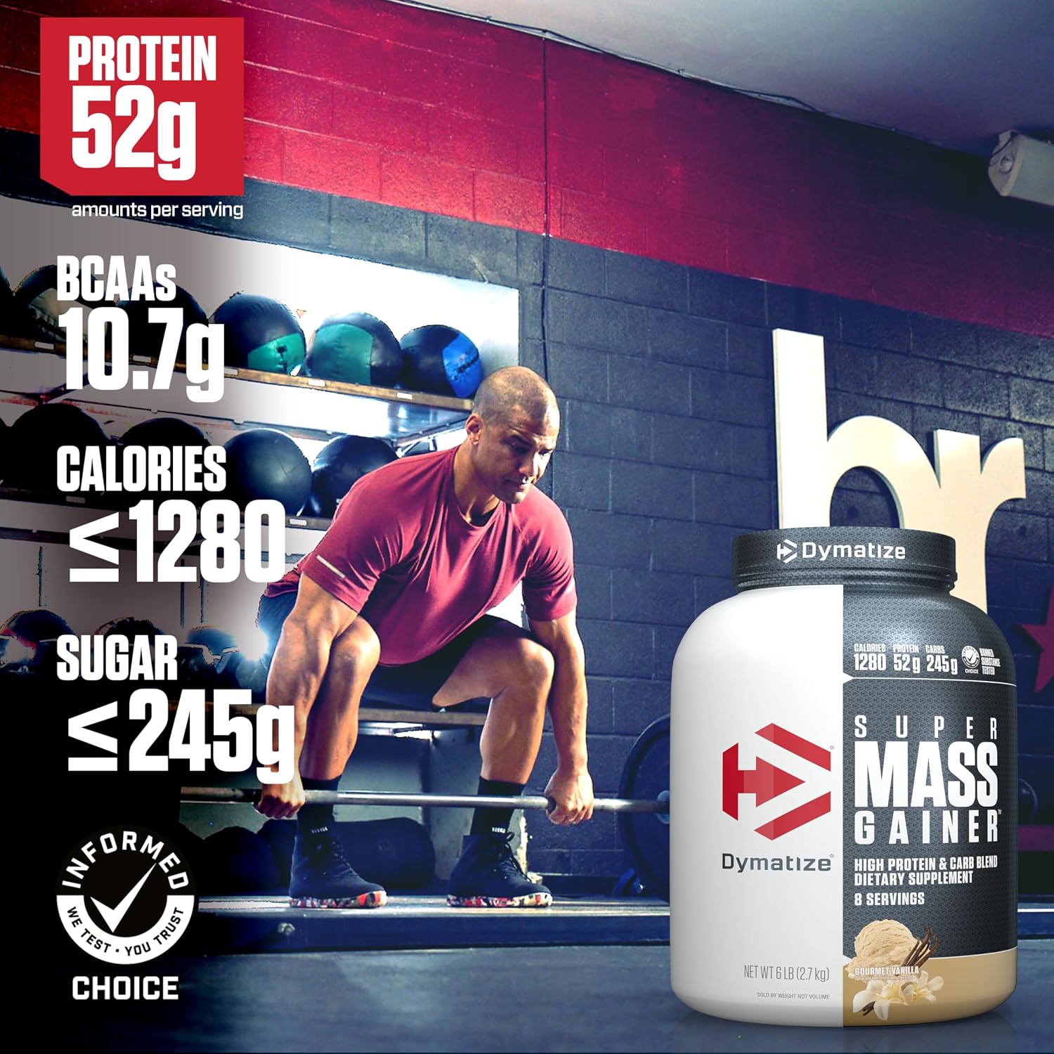 گینر افزایش وزن Dymatize Super Mass Gainer، 6 پوند، طعم غلات میوه‌ای