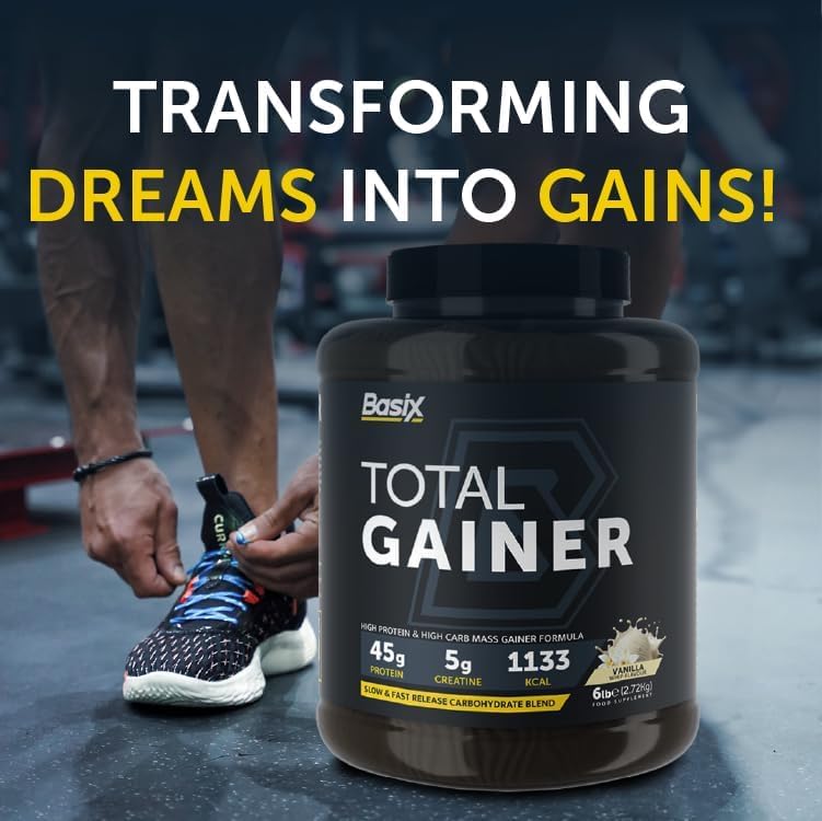 گینر افزایش وزن Basix Total Gainer، 6 پوند، طعم وانیل ویپ