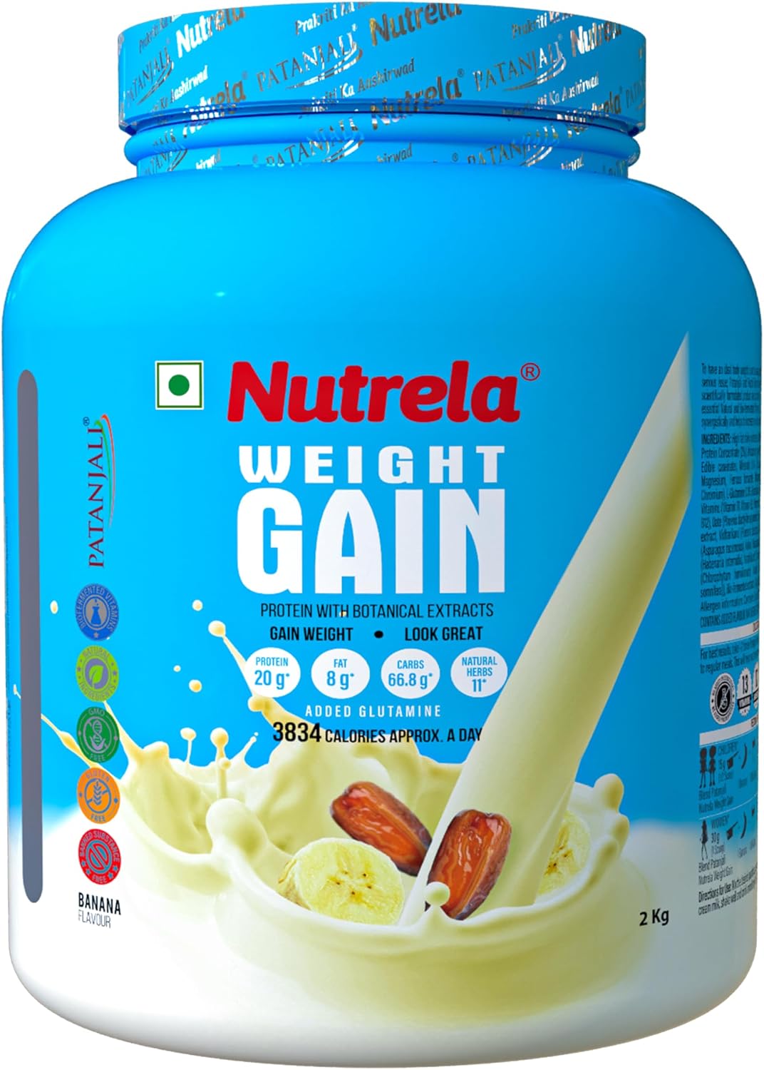 گینر افزایش وزن Nutrela، 2 کیلوگرم، طعم موز