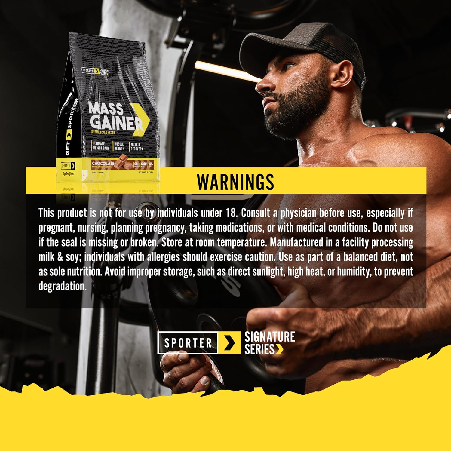 گینر افزایش وزن Sporter، 12 پوند، طعم شکلاتی