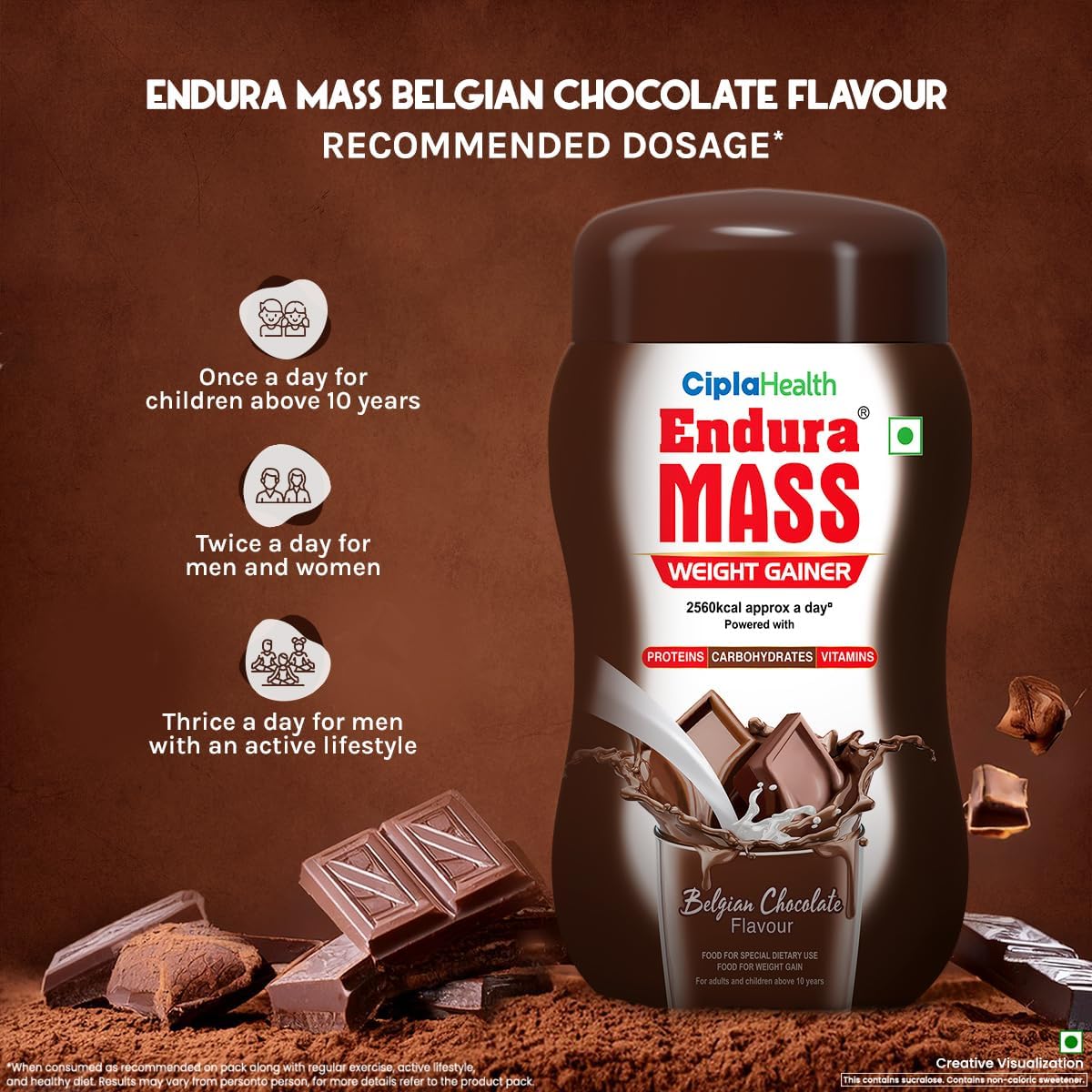 گینر افزایش وزن Endura، 550 گرم، طعم شکلات بلژیکی
