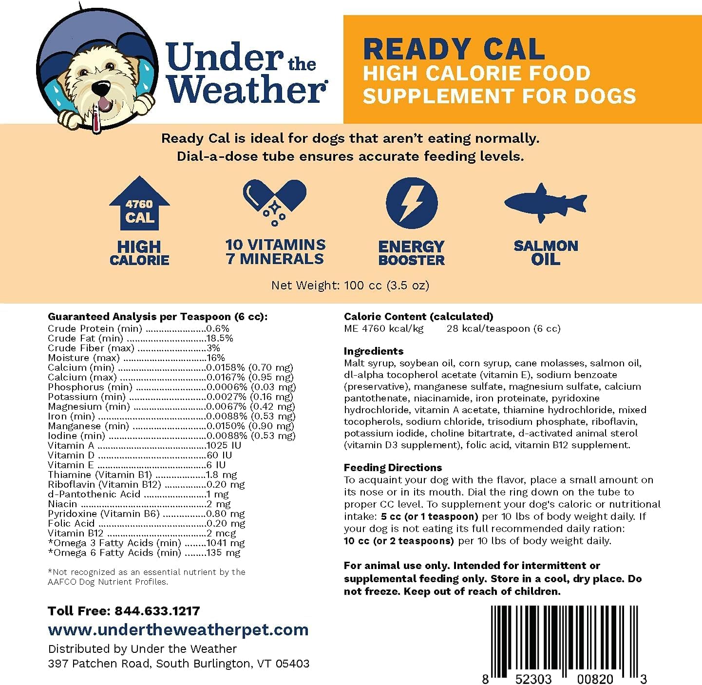 مکمل افزایش وزن سگ Under the Weather، 100 میلی‌لیتر