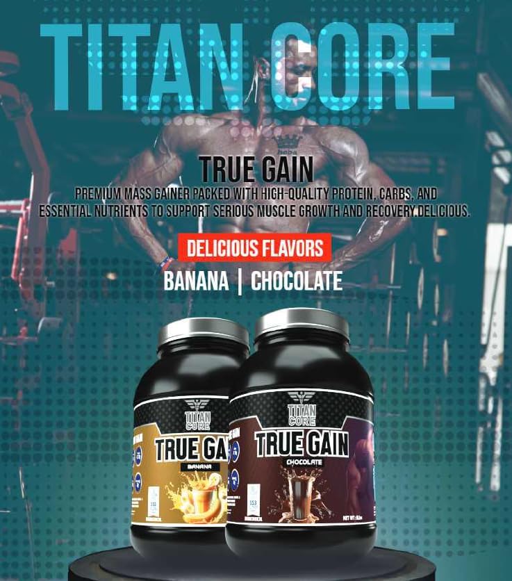 گینر افزایش وزن TITAN CORE، 4.4 پوند، طعم موز